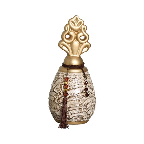 Vaso de Cerâmica Dourado e Bege 25x11 Cm