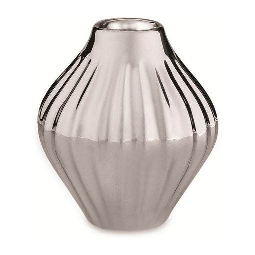 Vaso de Cerâmica Prata 8cm Tadeu Mart