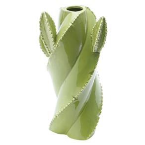 Vaso de Cerâmica Prestige Cacto 9x23,5 Cm - Verde