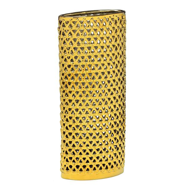 Vaso de Cerâmica Reale Dourado 39cm Espressione