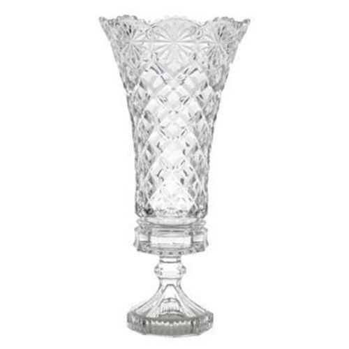 Vaso de Cristal Lyor Diamond com Pé - 16x33,5cm