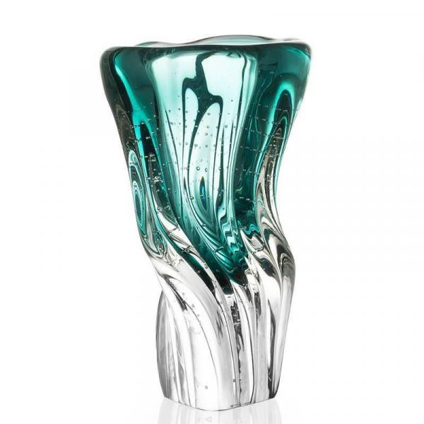 Vaso de Cristal Murano Esmeralda 26cm - São Marcos