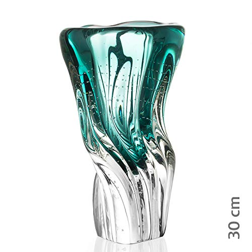 Vaso de Cristal Murano Esmeralda 29cm - São Marcos