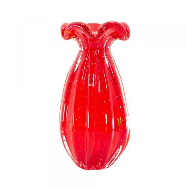 Vaso de Cristal Murano Trouxinha Vermelho 21cm - São Marcos