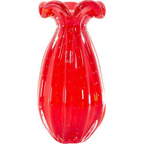 Vaso de Cristal Murano Trouxinha Vermelho 27cm - São Marcos