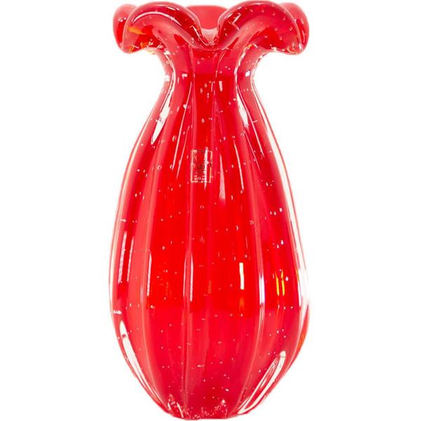 Vaso de Cristal Murano Trouxinha Vermelho 27cm - São Marcos