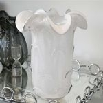 Vaso De Murano Em Vidro Branco - 58201