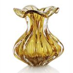 Vaso de Murano Trouxinha São Marcos - Cristal Âmbar 18cm