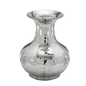 Vaso de Vidro 31cm Espelhado Prata