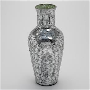 Vaso de Vidro 40cm Mosaic Prestige - Prata