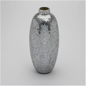 Vaso de Vidro 38cm Mosaic Prestige - Prata