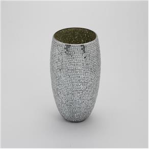 Vaso de Vidro 29cm Mosaic Prestige - Prata