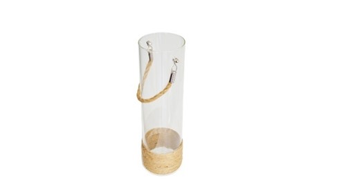 Vaso de Vidro Decorativo com Corda