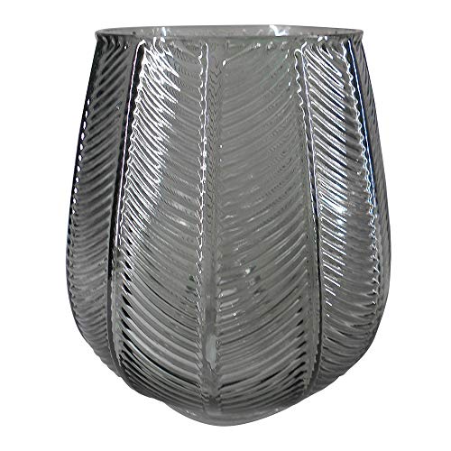 Vaso de Vidro Transparente Fume 18cm X 18cm X 20cm