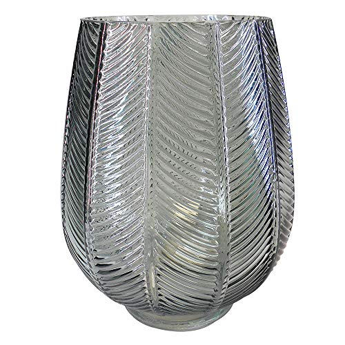 Vaso de Vidro Transparente Fume 19,5cm X 19,5cm X 25cm