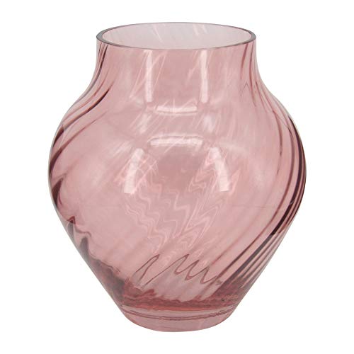 Vaso de Vidro Transparente Rosa 18cm X 18cm X 20cm
