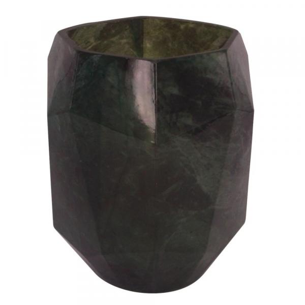 Vaso de Vidro Verde 11,5cm X 11,5cm X 13cm - Btc Decor
