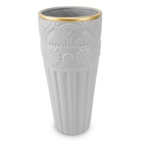 Vaso Decorativo em Cerâmica Cinza 25x12,5cm