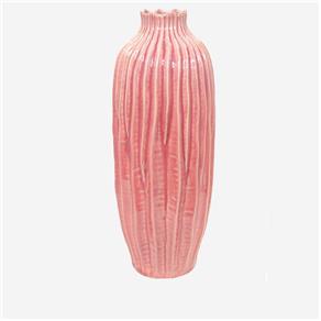 Vaso Decorativo Cerâmica Rosa Bromélia Grande
