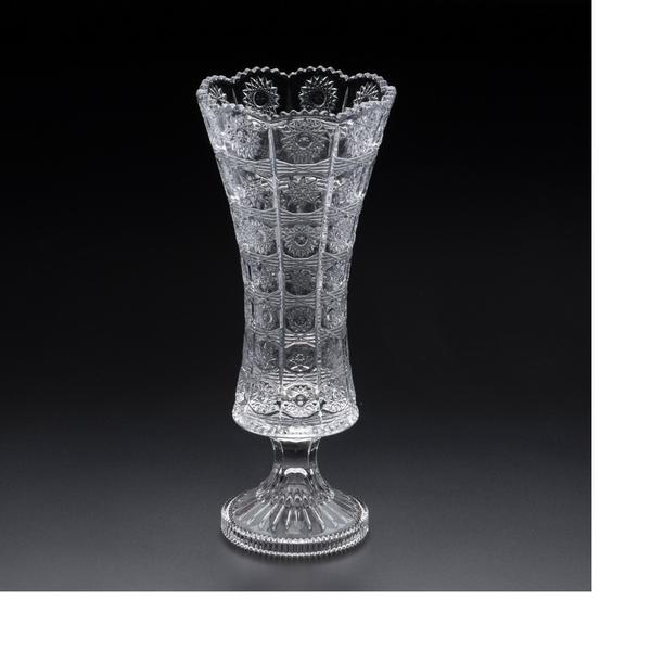 Vaso Decorativo 33cm de Cristal com Pé Starry Wolff - R25544