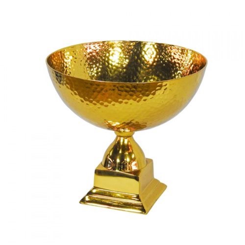 Vaso Decorativo de Alumínio Dourado P