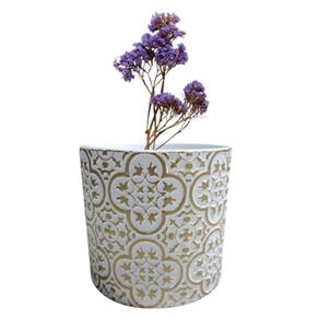Vaso Decorativo de Cerâmica - Royal Flowers - H41080 - Branco