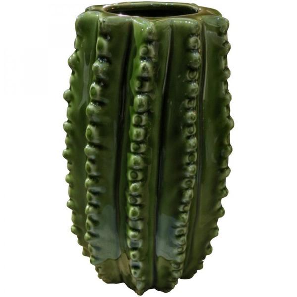 Vaso Decorativo de Cerâmica Hedge Cactus 12,8cm X 12,5cm X 20,4cm Urban Verde