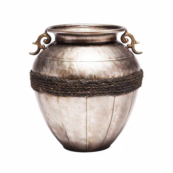 Vaso Decorativo de Ferro Niquelado 26cm 30187 - Prestige