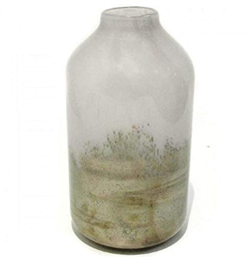 Vaso Decorativo de Vidro Jateado Transparente, Branco e Espelhado