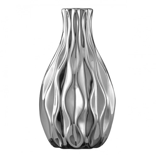 Vaso Decorativo em Cerâmica 12Cmx6,5Cm Mart Collection - Caixa com 6 Unidade - Prata