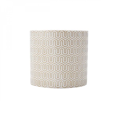 Vaso Decorativo em Cerâmica Geo Forms 12,5Cmx13,5Cm Urban Branco/Dourado