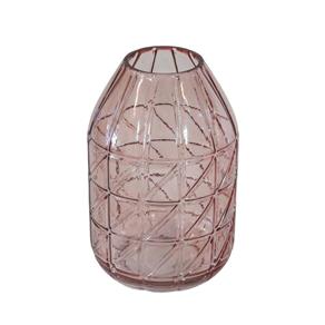 Vaso Decorativo em Vidro Rosa - 20cm