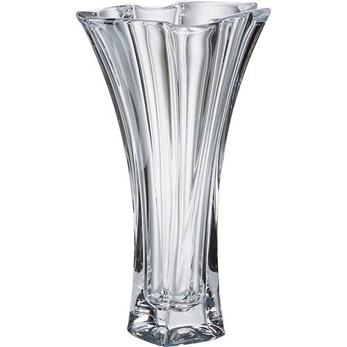 Vaso Decorativo Neptun Acinturado Rojemac Cristal Bohemia Transparente 32x16,5x16,5cm