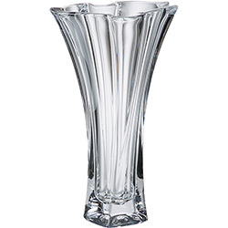 Vaso Decorativo Neptun Acinturado Rojemac Cristal Bohemia Transparente 32x16,5x16,5cm