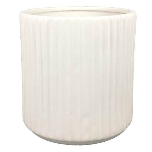 Vaso em Cerâmica Branco Ondulado