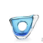Vaso Em Cristal Murano Azul Com Esmeralda - São Marcos