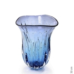 Vaso Em Cristal Murano Azul - São Marcos