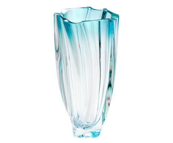Vaso em Cristal Neptun Turquesa - 30,5cm - Bohemia
