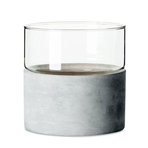Vaso em Vidro e Cimento 14x13cm - Mart
