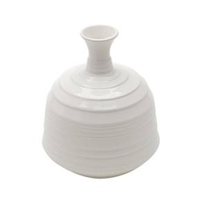 Vaso Ornamental de Cerâmica Cream 16,4cmx16,4cmx20,2cm Rojemac Branco