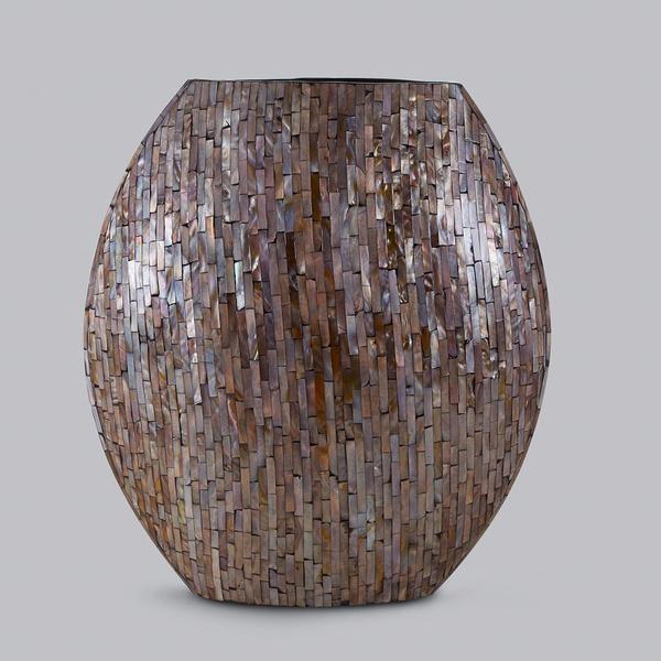 Vaso Ornamental de Papel Machê Cedar Pequeno 27x16x45cm 25413 - Prestige