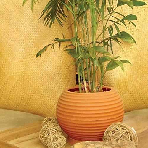 Vaso para Plantas Redondo em Polietileno 42 Esfera Lattice 33cmx31cm Japi Terracota