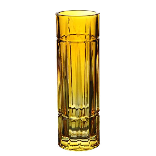 Vaso Solitario Em Cristal Ecologico D6,5xa20,7cm Cor Ambar