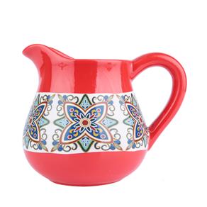 Vaso Urban Jar Floral Vintage em Cerâmica 13,6x12,7x15 Cm - Vermelho