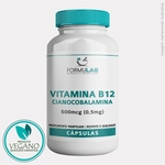 VEGAN: Vitamina B12 500mcg - Cianocobalamina - 90 CÁPSULAS