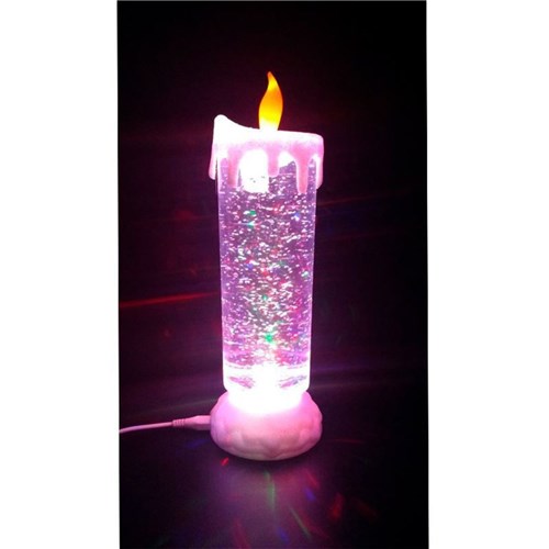 Vela Led Recarregável Via Usb Luminária Rgb Magic Candle