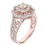 Venda quente 18K Rose anel de ouro com diamante e luxo Flor Artesanato Jóias para europeus e americanos Mulheres