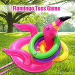 Verão inflável flamingo anel lance jogo com 4 lance anéis para festa em família piscina jardim jogando brinquedos