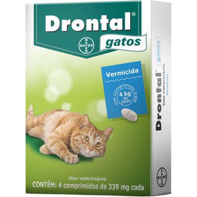Vermífugo Drontal Gatos 4 Kg - 4 Comprimidos - Bayer