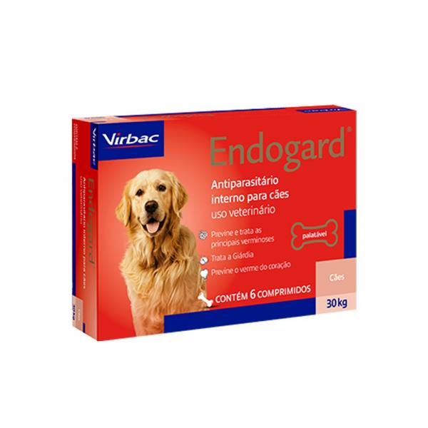 Vermífugo Endogard Cães Até 30kg - 6 Comprimidos - Virbac